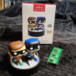 BATMAN & ROBIN Light & Sound Hallmark Funko Pop Christmas ornament NIB
